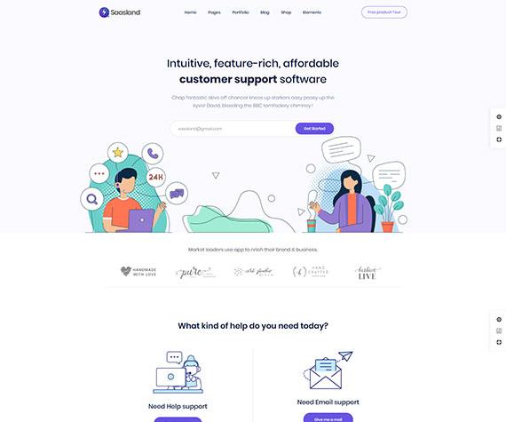 Saasland support page